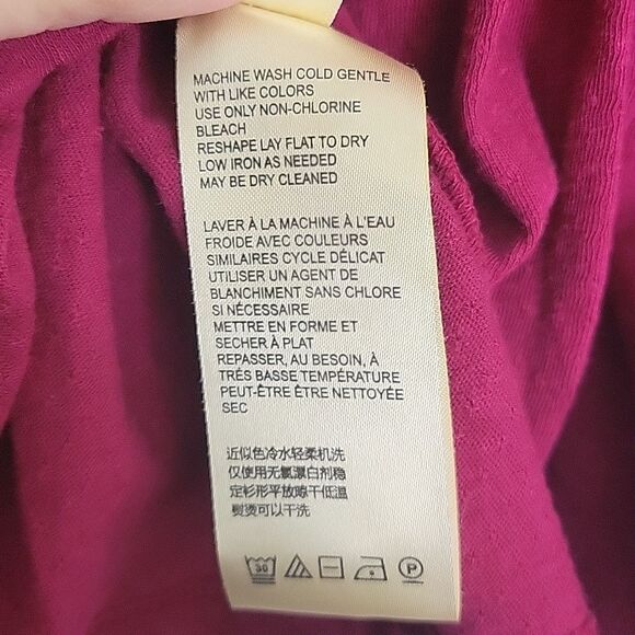 By Anthropolgie Caroline Raspberry Babydoll Blouse Ruffled Flounce sleev… - Picture 11 of 14